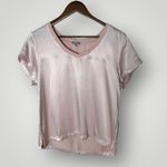 Pj Harlow Gianna Satin V-Neck Tee Blush Pink Size XS Lounge Pajama Top Photo 14