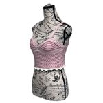 Sweet Republic Pink Crochet Crop Top Size S | Open Knit Boho Hippie Cottegecore Photo 2