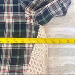 SEA NEW YORK BLUE PLAID/ LACE EYELET CREWNECK TOP BLOUSE SZ M ACCDEMIA PREPPY Size M Photo 5