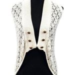 Rue 21 Cream Crochet High Low Open Sweater Vest Sleeveless Cardigan XL Layering Photo 0