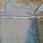 Lands' End  Canvas Knit Long Sleeve Sweatshirt Tunic  Brown Tan, Side Buttons Photo 10