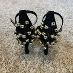 BCBGMAXAZRIA BCBG MAXAZARIA Women Size‎ 6-6.5 Studded Rhinestone Open Toe Sandals Heels Pumps Photo 5