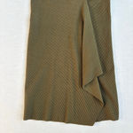 ZARA Women's  Olive Green Asymmetrical Ribbed Knit Midi Skirt S Photo 5