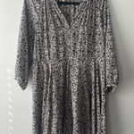 Rebecca Taylor  Silk Black White Floral Mini Tie Waist Flowy Dress Size 0 Photo 0