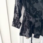 MycraPac Black Reversible Tie Belt Wide Lapel Rain Coat Velour Circle Print 0 P Size 8 Photo 2