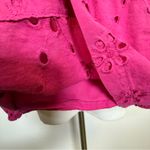 J.Crew 100% Cotton Fuchsia Eyelet Tiered Boho Blouse Women’s Size Small Photo 5