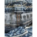 American Eagle  AE Factory Faded Medium Wash Raw Hem 4 Pocket Denim Boy Shorts 6 Photo 3