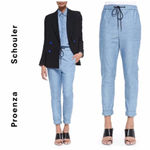 Proenza Schouler  Chambray Drawstring Pull On Pants size 4 Photo 3