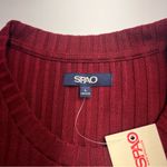 NWT Spao top Korean brand women’s ribbed shirt medium burgundy top stretch Red Size L Photo 3