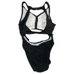 Jantzen Vintage 90s One Piece Monokini Bathing Suit Black Embellished Size 10 Photo 1