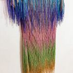 Nasty Gal NEW  Tassel Beaded Mini Shift Dress Rainbow US 6 UK 10 medium Photo 2