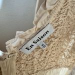 En Saison Dress Women M Cream Smocked Ruffled Mini Ruffle Tiered Cottage Cotton Size M Photo 4