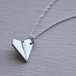 Lovely Paper Airplane Pendant Necklace Gray Photo 3