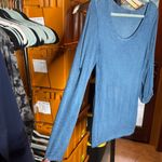 Scandal Made In Italy Blue Long Sleeve to 3/4 Sleeve Tunic Dress Teal Size Small Photo 3