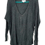 Velvet Tees Velvet Size Medium Sweater Gray Loose‎ Knit V Neck Pullover Basic Casual Layers Photo 0