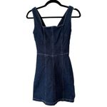 Tiger Mist  Blue Denim Square Neck Sleeveless Sheath Mini Dress Size XS Photo 2