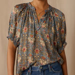 Anthropologie current air floral print lightweight blouse size small Photo 0
