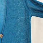 Coldwater Creek  Women's Slub Knit Linen‎ Blend Long Cardigan Blue Green Medium Photo 7