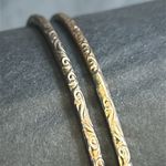 Women’s vintage dainty set of 2 gold tone patterned‎ bangle bracelets one size Photo 3