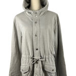 Lauren Ralph Lauren Women XL Hooded Anorak Jacket Gray Drawstring Waist Utility Photo 0