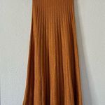 RONNY KOBO Laine Pleated Shimmer Knit Midi Maxi Skirt Size Small Orange Photo 2