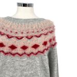 FATE Fair Isle Sweater Crewneck Gray Red Pink Size Medium Photo 6