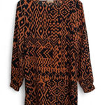 Everly Anthropologie Orange Tribal Print Tunic Shift Dress No Size Tag Photo 0