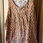 DKNY  JEANS Geometric Orange and Brown Tank Top large Photo 0