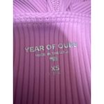 Year Of Ours Pink Rib Knit Mid Rise Skinny Activewear Fitness Leggings Pants XS Purple Photo 3