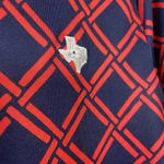 Vineyard Vines  Sankaty Boatneck Deep Bay Geo Top Womens M Navy Red Texas 3/4 Slv Photo 1