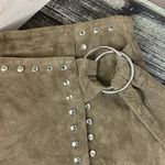 Forever 21  Brown Suede Leather Rivet Trim Mini Skirt S Photo 2