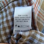 Mustard Seed  Tan and Cream Gingham Plaid Blouse Size S Photo 8