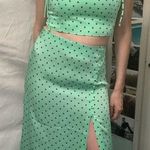 ZARA Polka dot dress 2 piece set skirt with slit and top with straps Photo 0