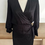 The Kooples  Black Star Print Wrap Dress Size 3 US Large Photo 0