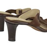Anne Klein Vintage: ð–§· Chunky Wood Heel Mules Sandals ð–§· Brown Leather ð–§· 7.5M Photo 1