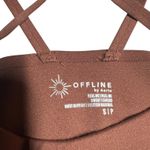 Offline by Aerie Real Me Strappy Sports Bra Crop Top Brown Size S Photo 1