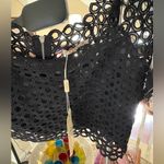 Elegant Black Lace Puff Sleeve Top Size M Photo 6