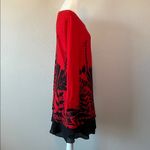 Reborn Knit Ruffle Hem Dress Red/Black Size XL Red Photo 1