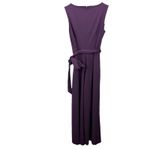 Calvin Klein  Dark Purple Sleeveless V Neck‎ Wide Leg Crop Pocket Jumpsuit Size 8 Photo 6