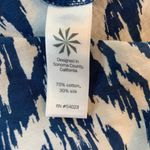 Athleta  Ikat Print Tunic Top Women XXS Blue White Cotton Silk Shirt Dress Preppy Photo 4