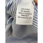 Croft & Barrow New  Shirt Dress Womens Blue Striped Midi Roll Tab Sleeve Sz PM Photo 4