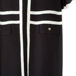 Ming Wang NWT  Contrast Trim Black White Knit Dress Gold Button / Chain Size XL Photo 6