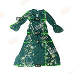 Current Air  Dark Green Floral Long Sleeve Dress Photo 4