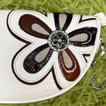 Brighton Off White Leather Shoulder Bag/Crossbody/Clutch With Flower Photo 4