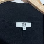 SOH Black Moto Cashmere/Cotton Blend Jacket/Cardigan With Leather Elbow Patch M Black Size M Photo 9