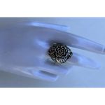 Vintaghe 925 Sterling Silver Carved Rose Flower Ring size 10 Signed Stamped Photo 6