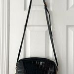 Sondra Roberts Vintage Black Leather Croc Embossed Rectangular Box Crossbody Bag Photo 4
