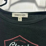 Obsessive Love Black motorcycle graffic crop top  Photo 1