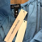 AQUA Denim Blue Flutter Sleeve Cotton Maxi Dress Small Bloomingdale's Exclusive Photo 4