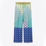 ZARA New High Rise Patchwork Print Cropped Straight Legs Pants Size M 3218/229 Photo 4